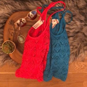 Mesh crop top/swimsuit cover up for beach, pool